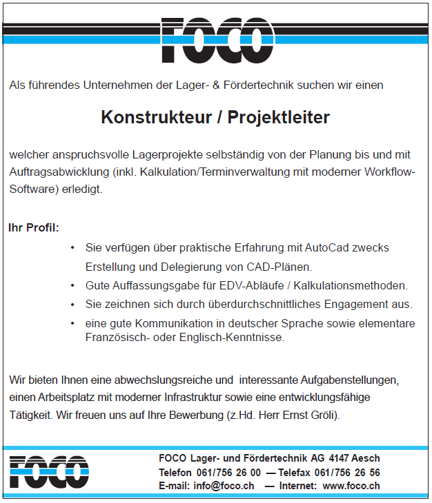 Konstrukteur / Projektleiter